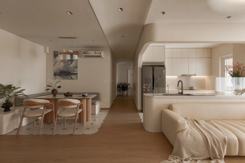 550 triệu đồng cải tạo căn hộ theo phong cách mềm mại